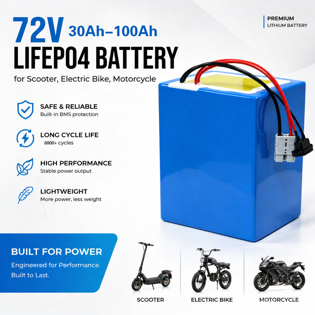 Литиевая батарея LiFePO4 72В 5 – обзор и цена 72V 30Ah Lifepo4 Battery Pack
